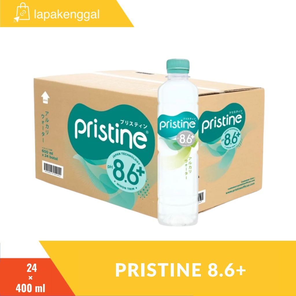PRISTINE 8.6+ Air Minum Air Mineral DUS 24x400ml