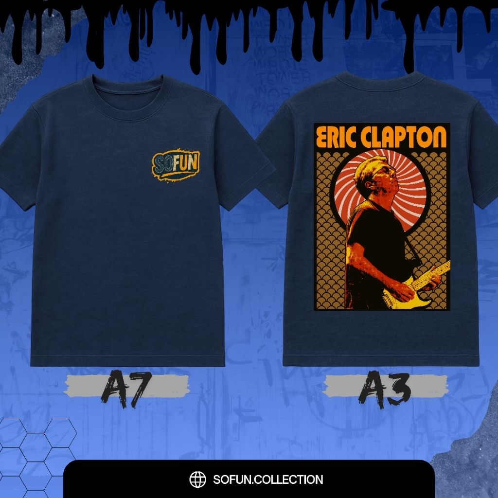 SOFUN Kaos Band Eric Clapton / White Room Eric Clapton Tshirt Band Pria Wanita