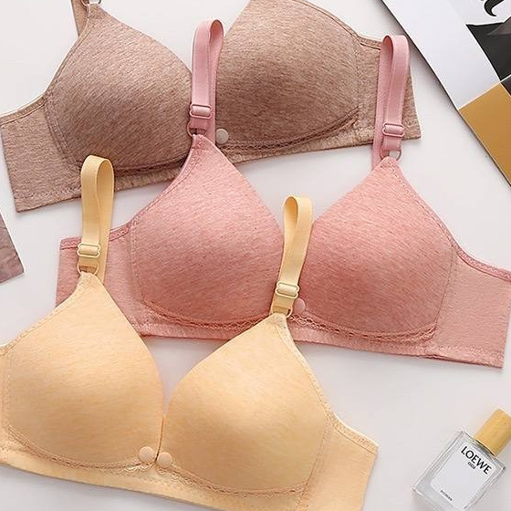 ASK - BH Menyusui Tanpa Kawat Push Up Bra Kancing Depan Bahan Katun Busa Maternity Bra65
