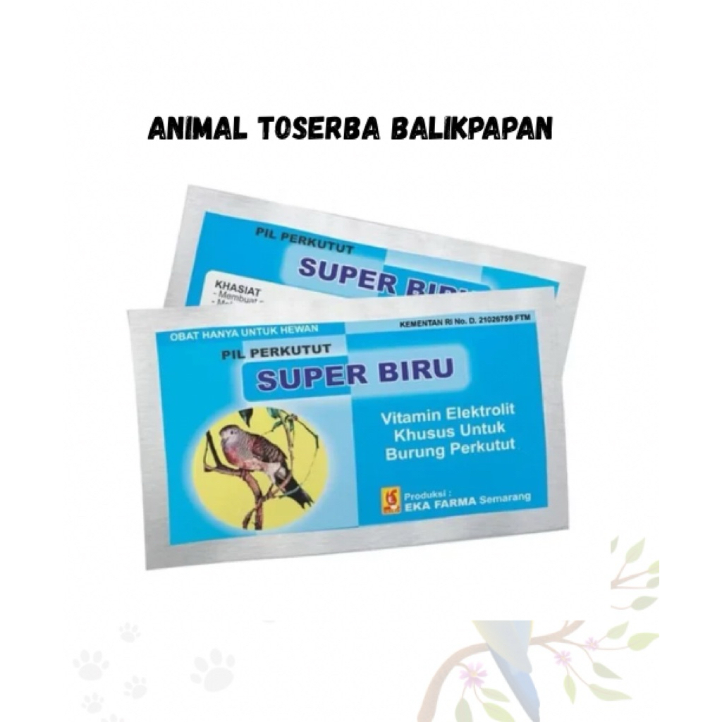 Pil perkutut super biru vitamin burung eka farma