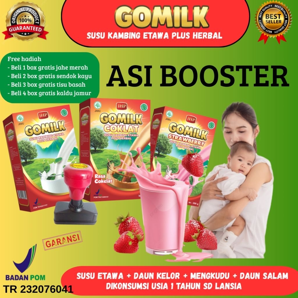 

GOMILK 200gr – Susu Kambing Etawa Herbal Booster ASI | Pelancar ASI Alami untuk Ibu Menyusui
