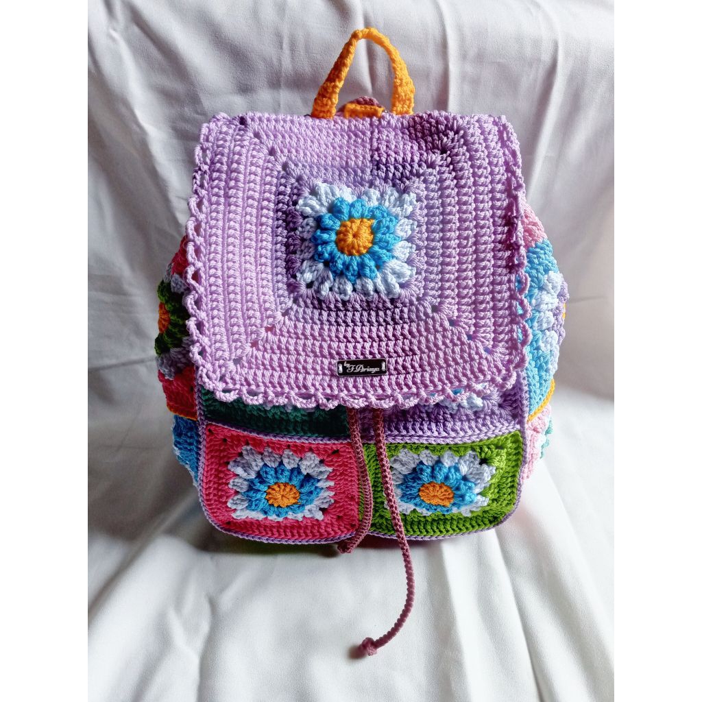 Clara ransel bag crochet//tas ransel rajut handmade 100%
