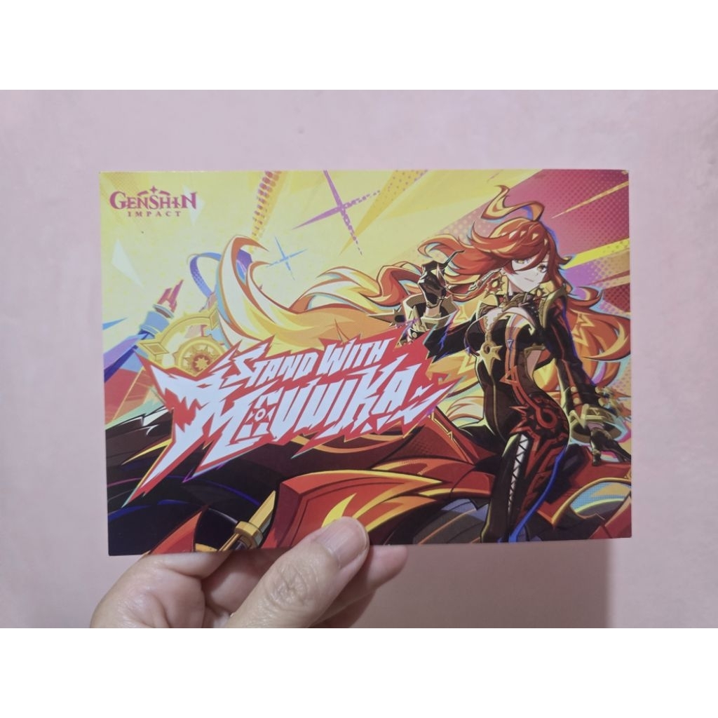 Merch Event Genshin Impact Mavuika Postcard dan Amplop