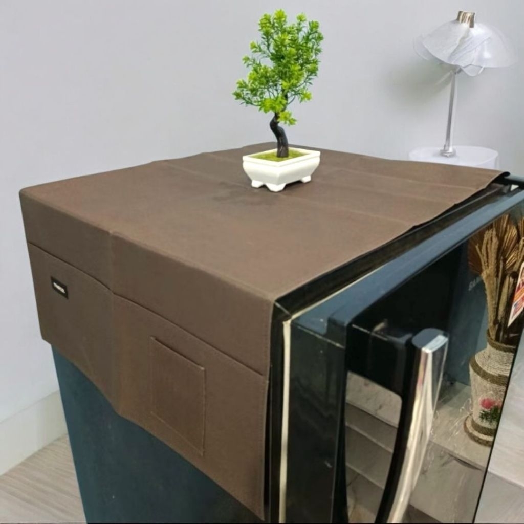 TUTUP KULKAS DENIM POLOS/TUTUP KULKAS KAIN AESTHETIC/COVER KULKAS MINIMALIS/TAPLAK KULKAS/TAPLAK LEM