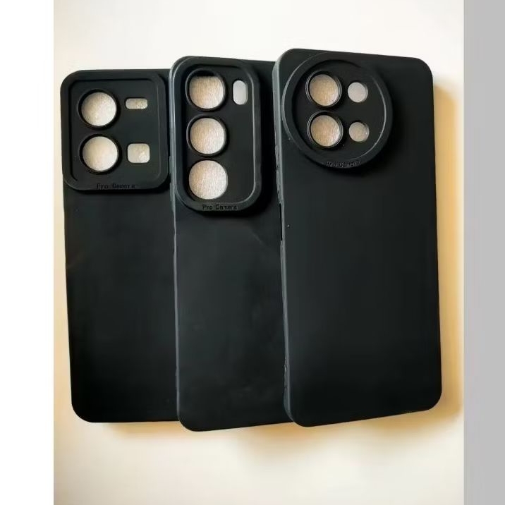 ( KHUSUS HITAM VIVO ) CASE HP SILIKON HP BLACK MATTE SEMUA TIPE VIVO ADA LENGKAP