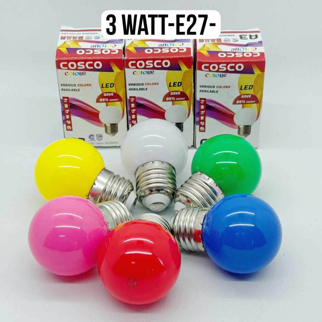 Lampu Led 3 Watt Warna Lampu Hias Led Bola Warna Warni