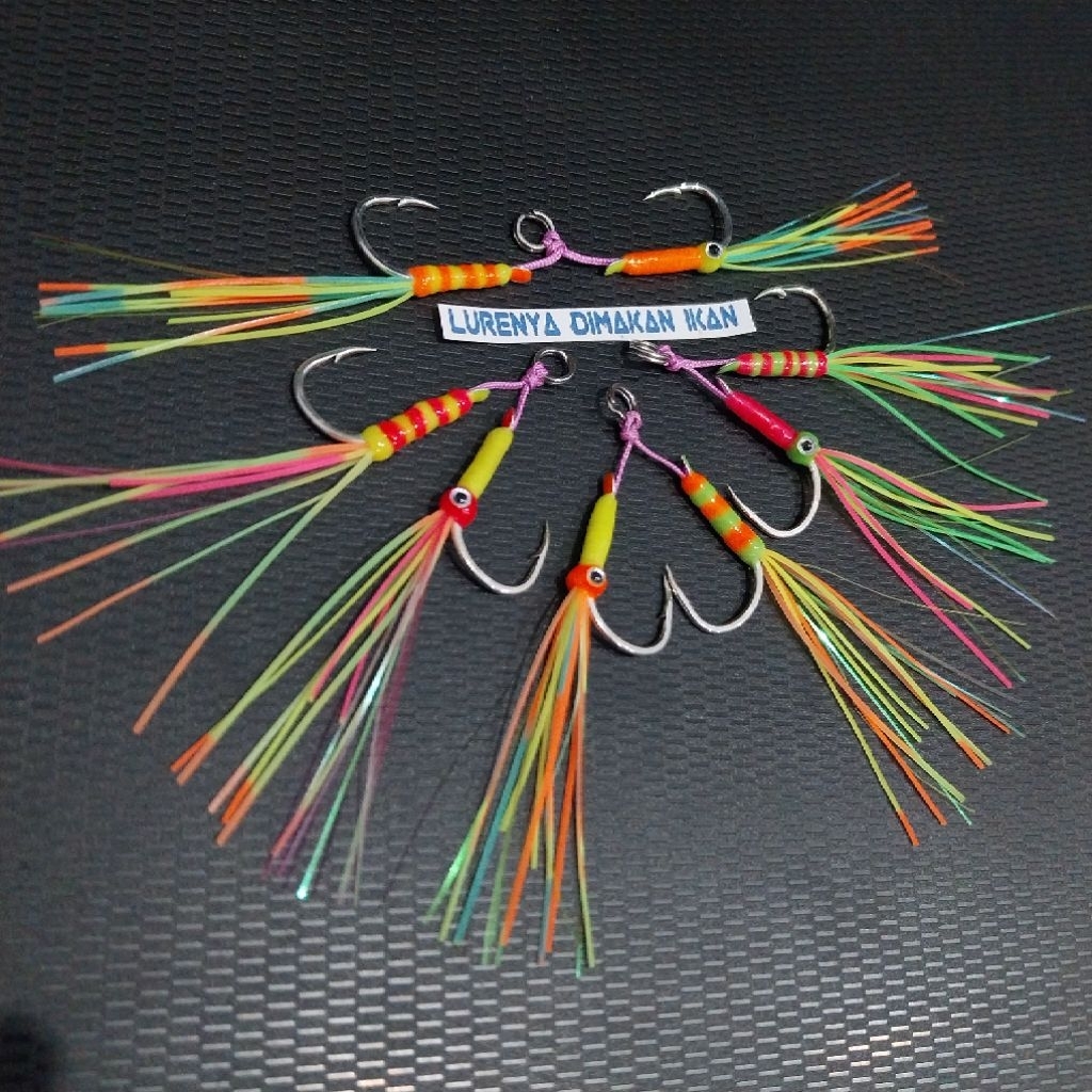 assist hook ukuran 15 full skrit GID metal jig 30gram-40gram