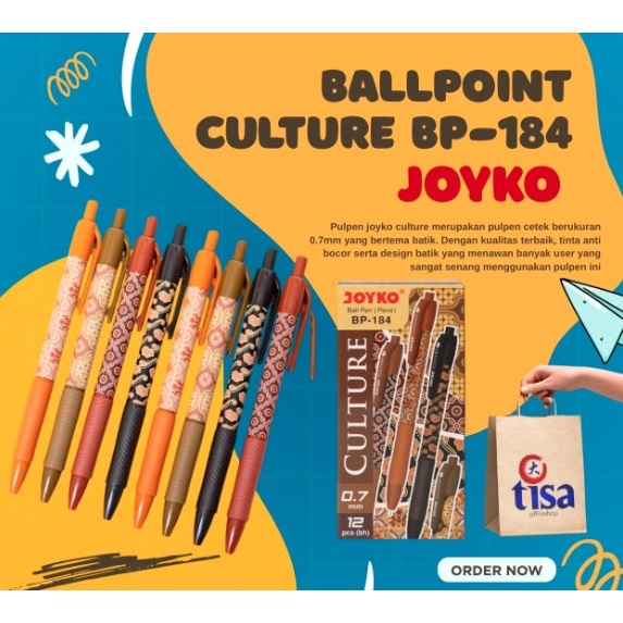 

Pulpen Joyko Culture Batik BP-184 - Tinta Hitam 0.7mm