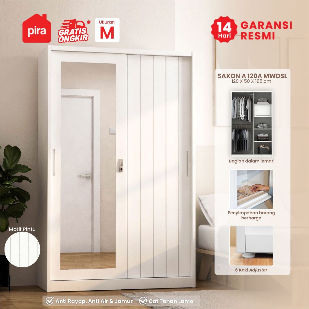 PIRA - SAXON A 120A N MWDSL Lemari Pakaian Besi Sliding / Pintu Geser
