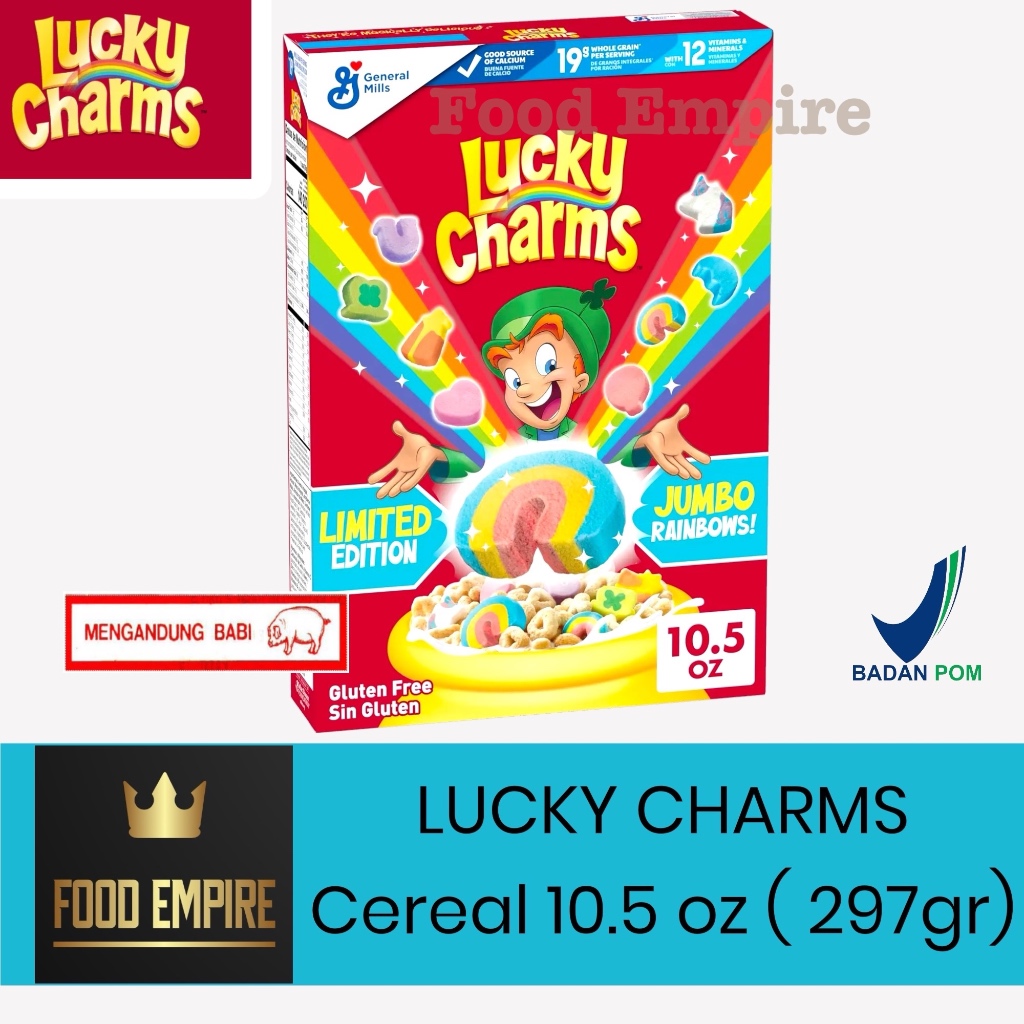 

LUCKY CHARMS Cereal With Marshmallow 10.5 oz ( 297 gr ) NON-HALAL