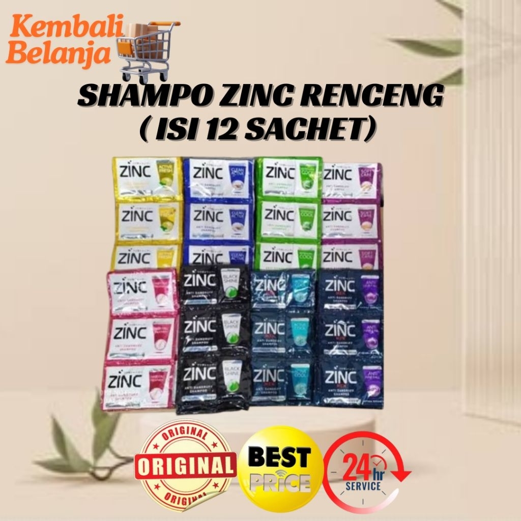 Shampoo Zinc 1 Renceng Isi 12 Sachet/ Sampo Zinc Renceng/ Shampoo Zinc Sachet 10 Ml 1 Renceng/ Shamp