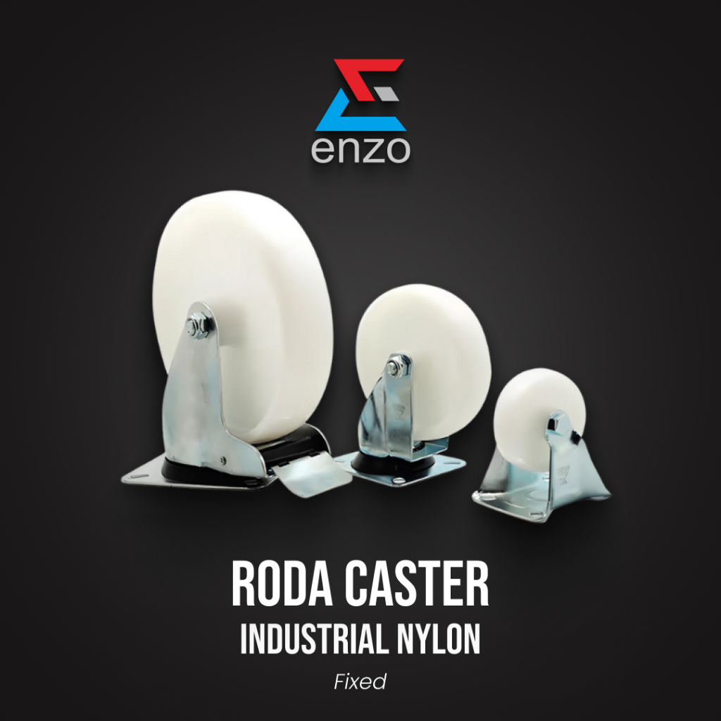 ENZO Heavy Duty Industrial Nylon Caster Wheel - Fixed 6Inch 8Inch