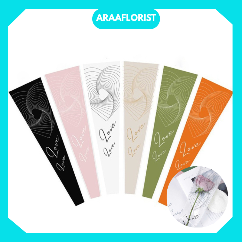 

Plastik untuk Mini Buket Rose Plastik Bunga Mawar 1 tangkai Wrapping SF09