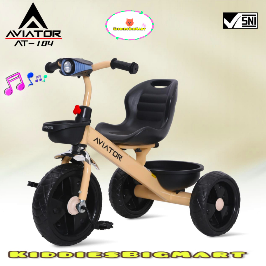 Sepeda Anak Roda 3 Tiga Tricycle Aviator AT 104 Dilengkapi Musik Lampu