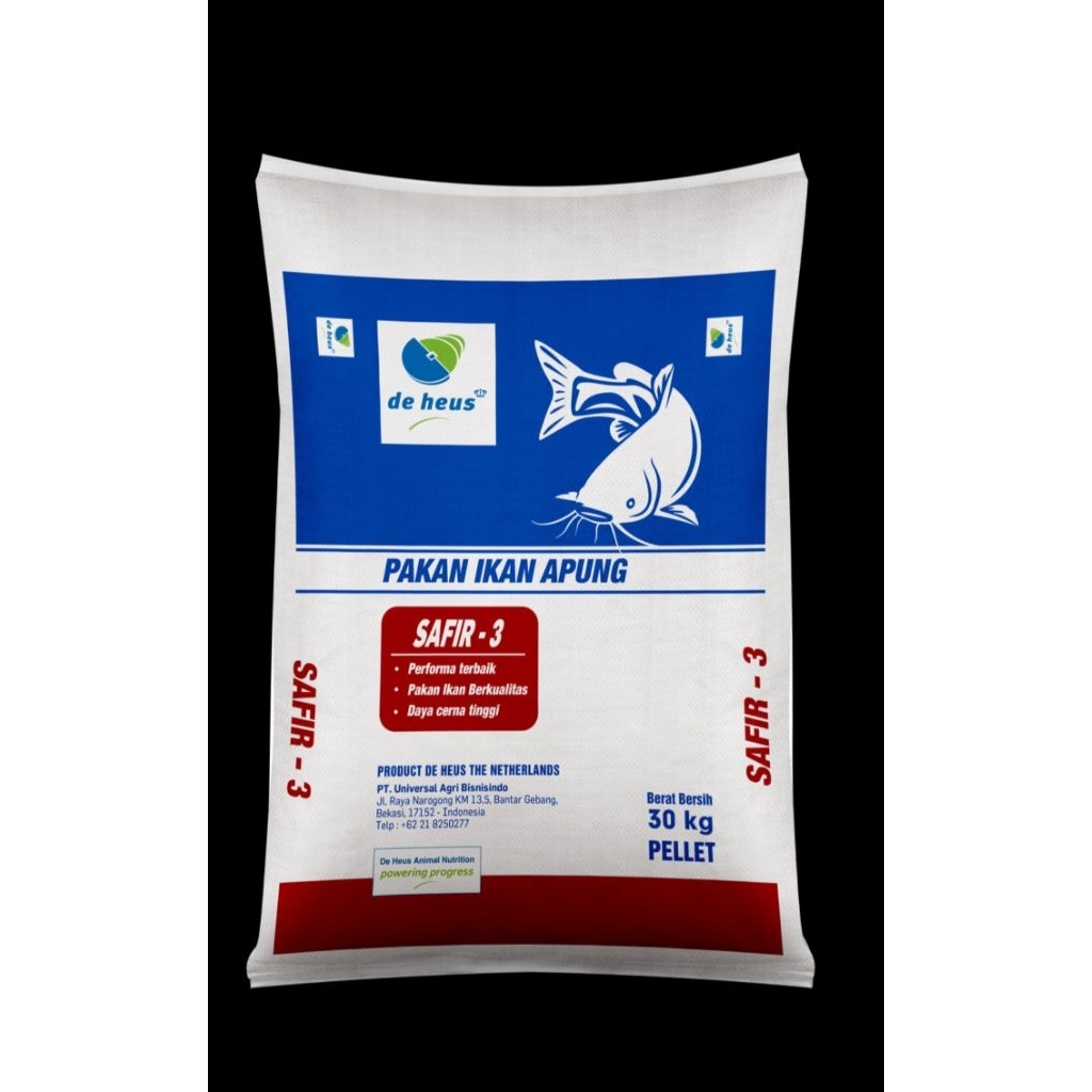 SAFIR Pakan ikan untuk pembesaran ikan lele protein 33% kemasan 1kg