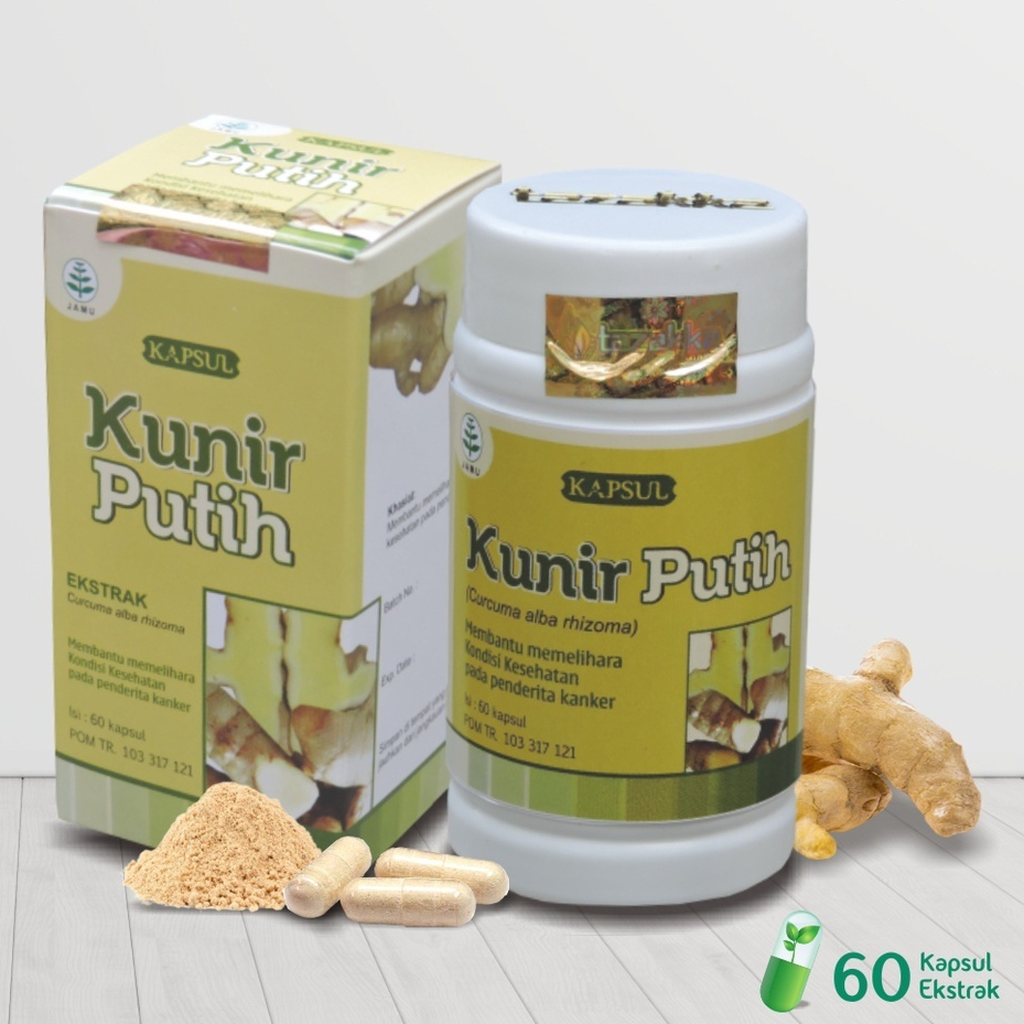 Kapsul Kunir Putih Asli Isi 60 Pil Herbal Kanker Obat Lambung