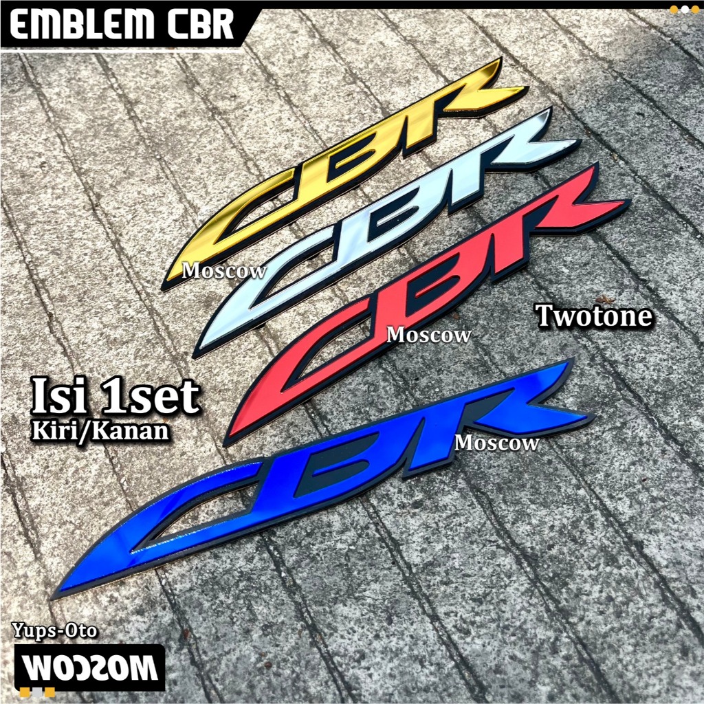 2PCS EMBLEM CBR LOGO CBR STIKER AKRILIK TEBAL 3MM LOGO ICON CBR 150 R ORIGINAL STICKER TULISAN CBR 1