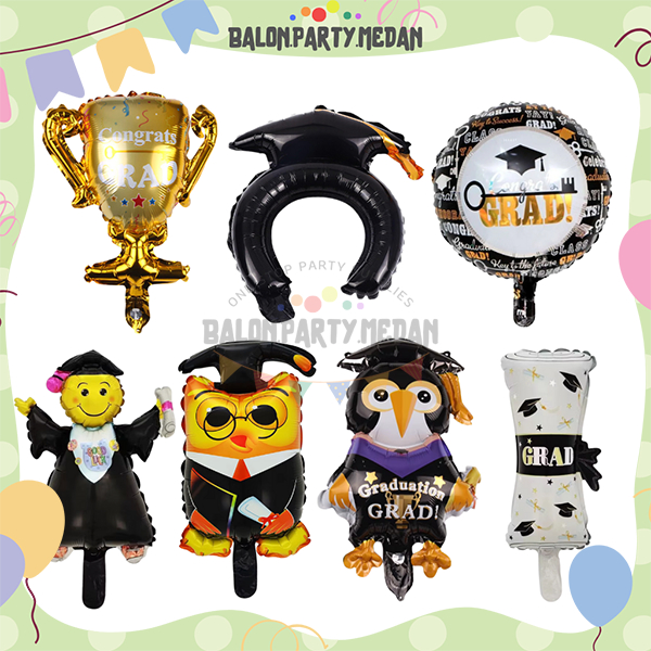 Balon Foil Karakter Happy Graduation Wisuda Dekorasi Graduation