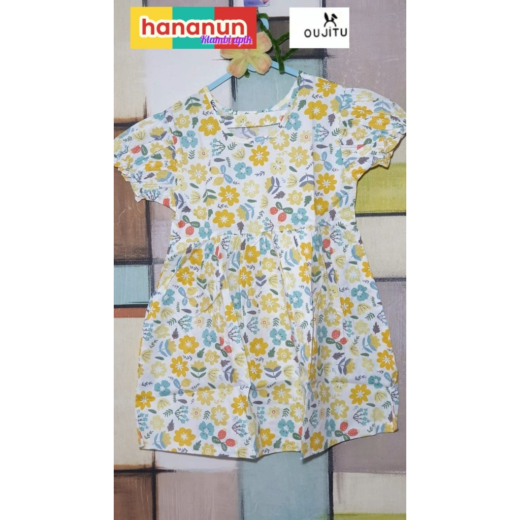 Oujitu Kids Homedress Anak Perempuan Nyaman motif bunga
