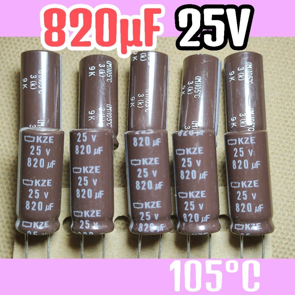 Kapasitor capasitor elko elco 25v 820uf 25v 820 uf 25 v 25volt ORIGINAL