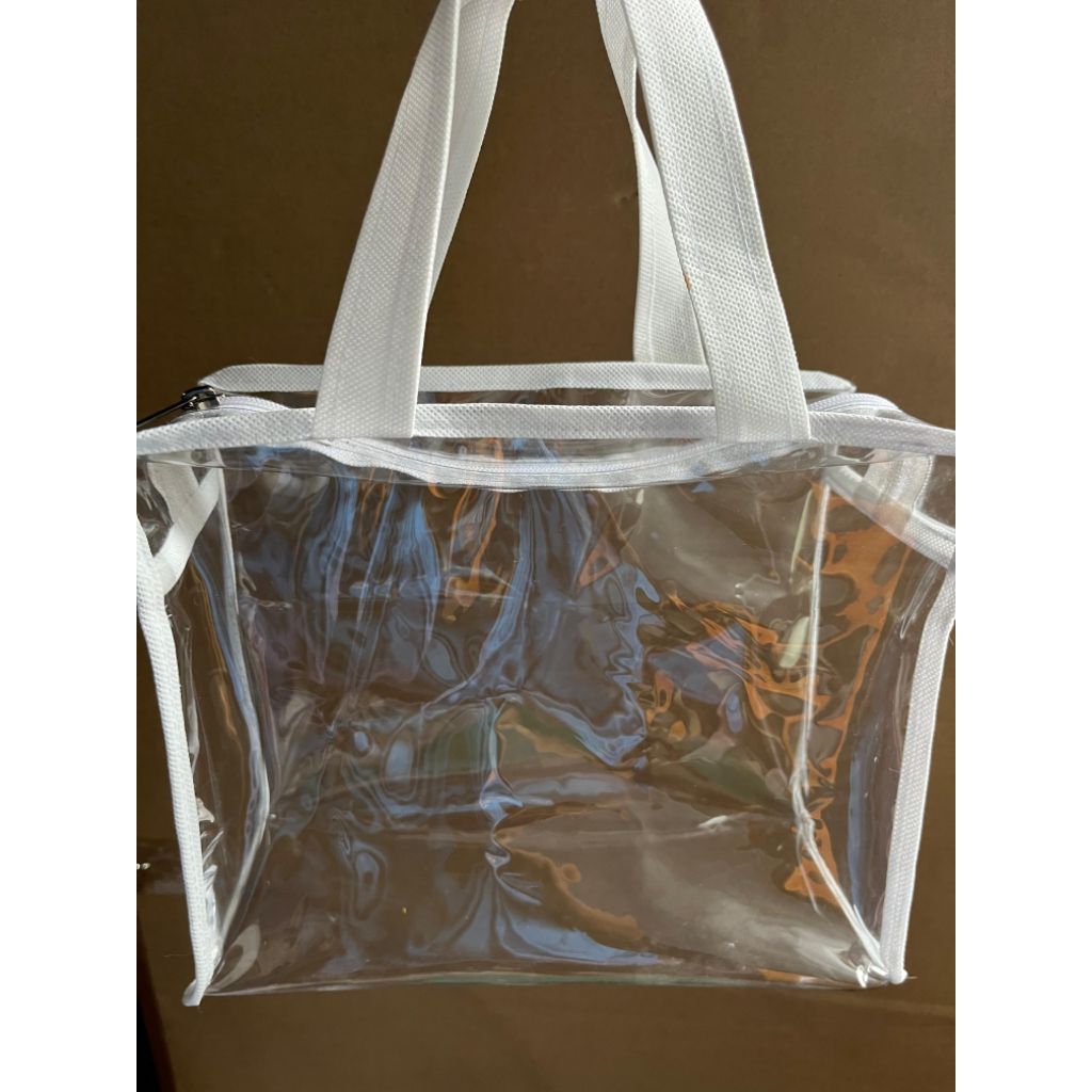 Totebag Korea mika transparan tebal warna putih