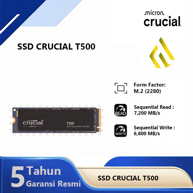 SSD Crucial T500 1TB - SSD Internal M.2 NVMe PCIe Gen4