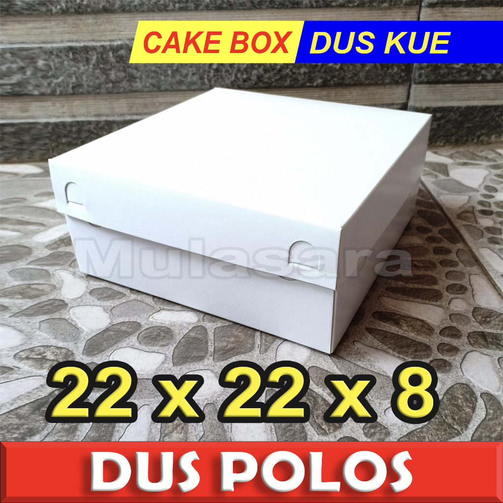 Dus 22x22x8 polos / 22x22 / Dus Black Forest / Dus Nasi / Box kue Roti Bolu Ulang Tahun