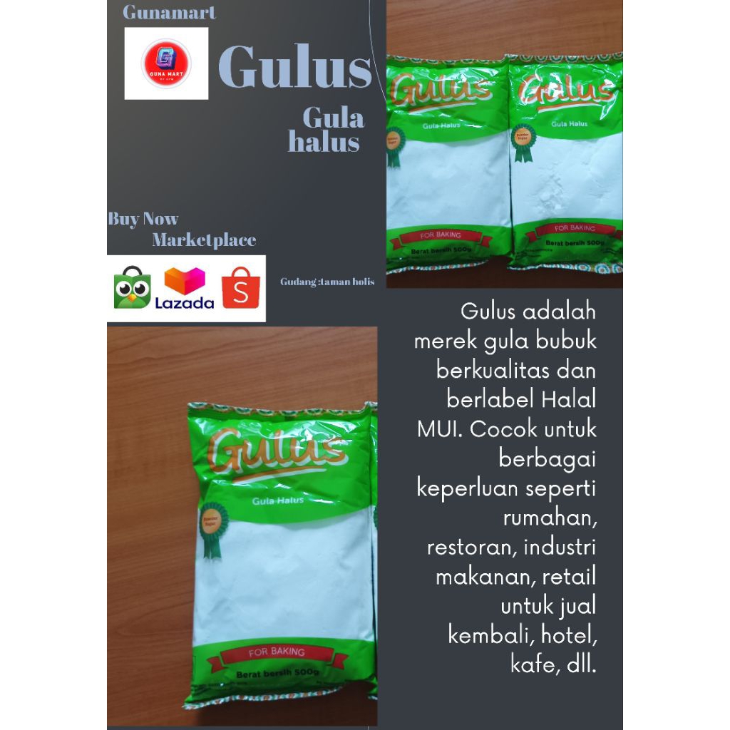 

Gula Halus Gulus 500 gram / Gula Donat Dingin Tepung / Dextrose