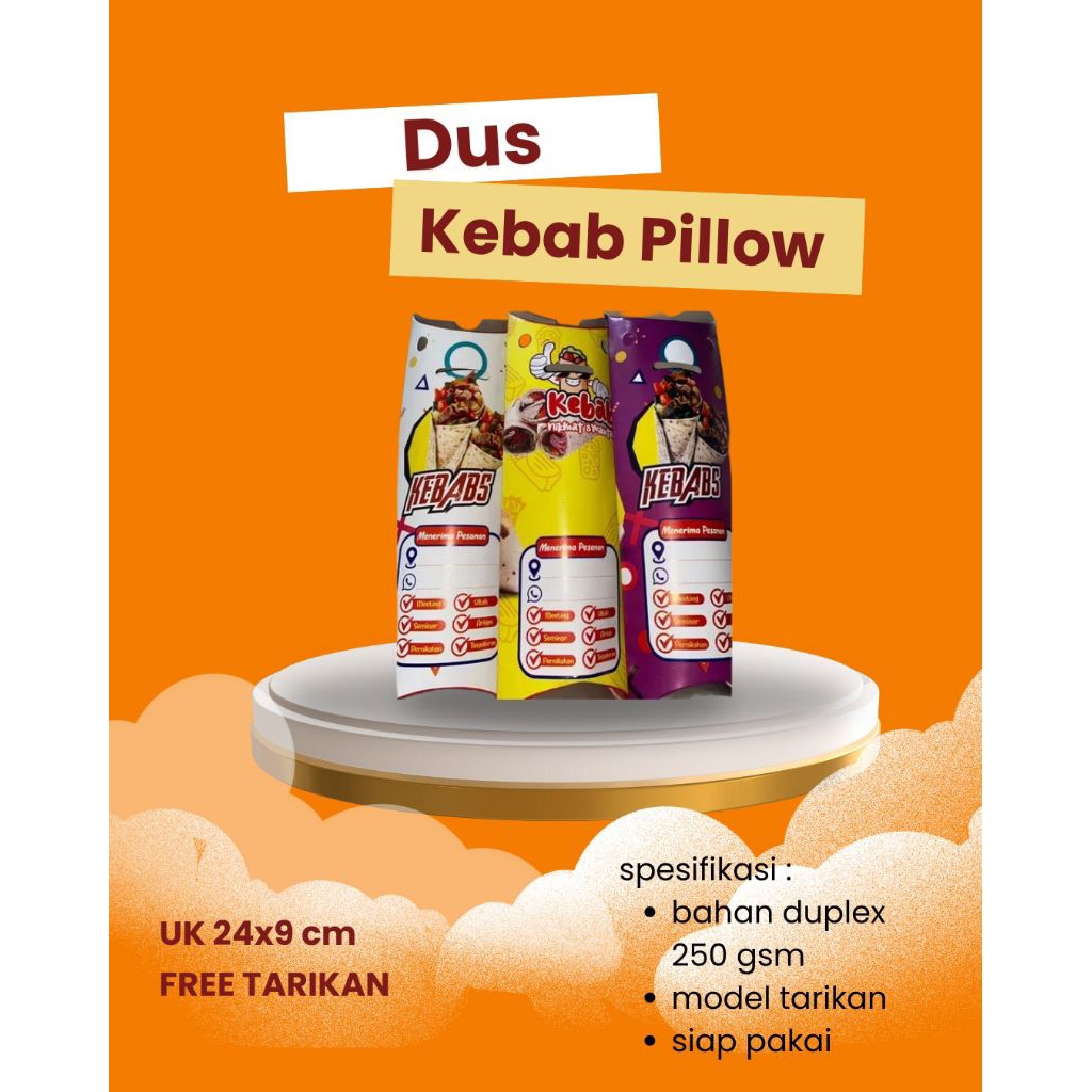 

[50 PCS] DUS KEBAB PILLOW | BOX KEBAB | KARDUS KEBAB JUMBO NO BRAND