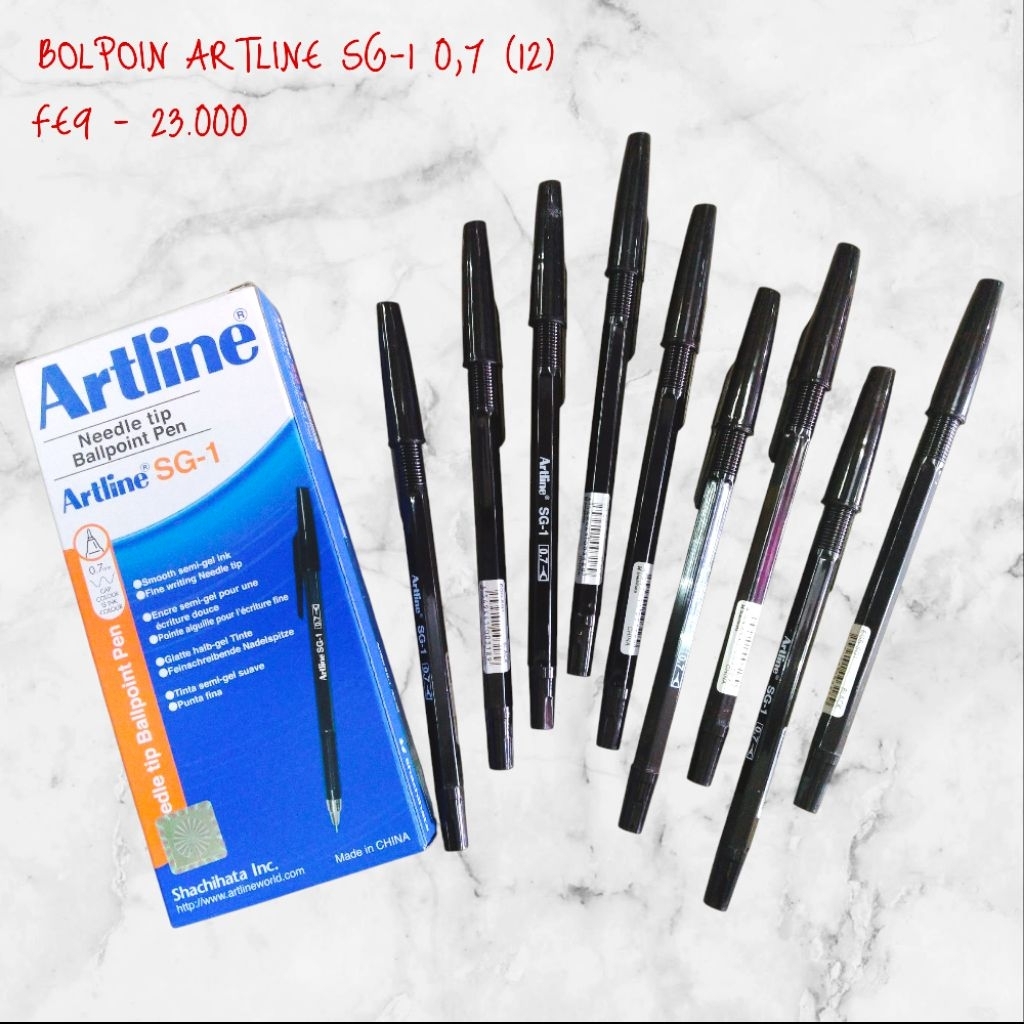 

JUAL 1 PACK isi 12 / BOLPOIN HITAM / BOLPOIN ARTLINE / POLPEN 0.7 / POLPEN HITAM / ATK