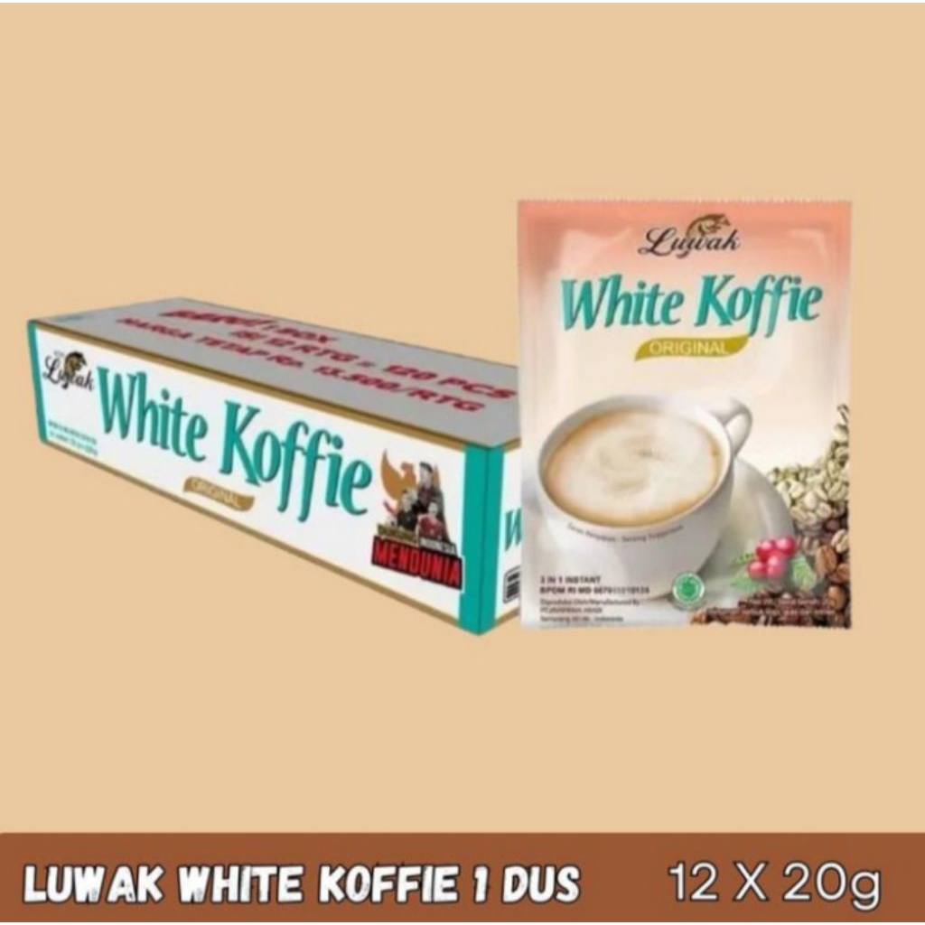 

Kopi Luwak White Koffie 20g 1 Isi 12 Renceng (120 Sachet)