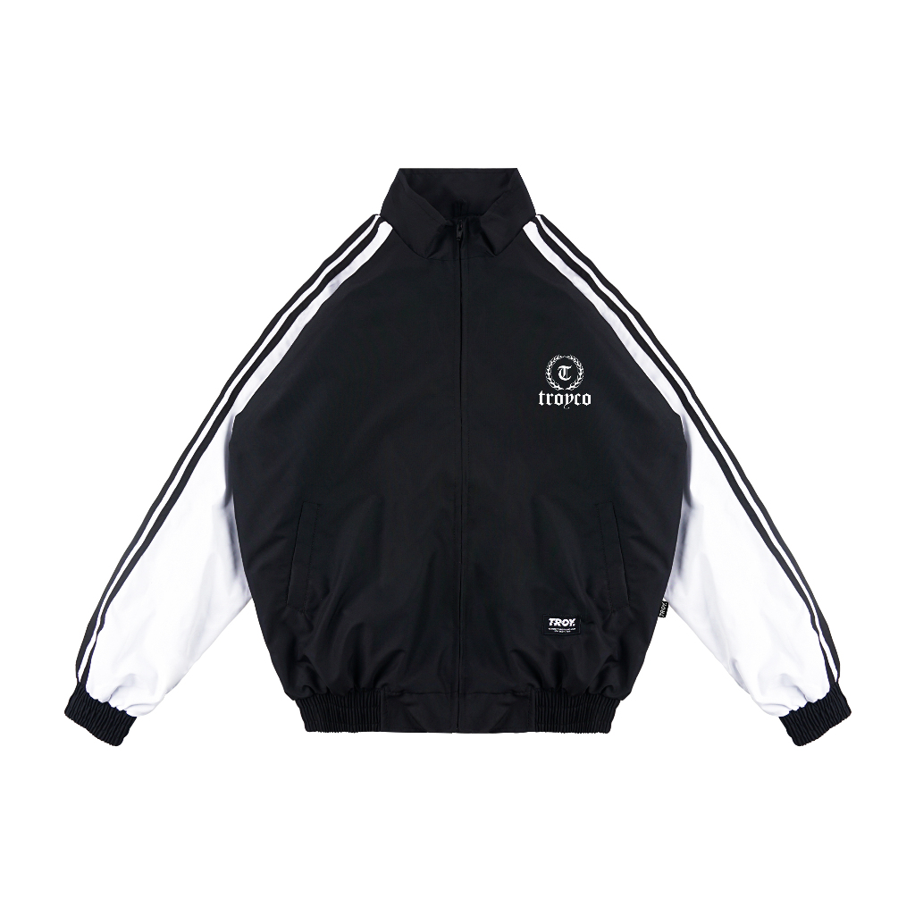 Troy Company Jacket Tracktop Black White Imperium - Jaket Tracktop Hitam Putih JTT 3309