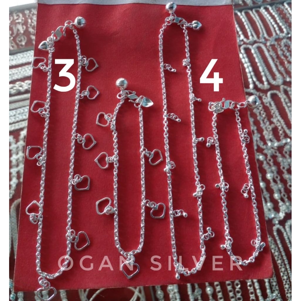 Gelang Kaki Dewasa Perak Asli Gelang Kaki Cantik Gelang kaki Mewah Perak Asli COD