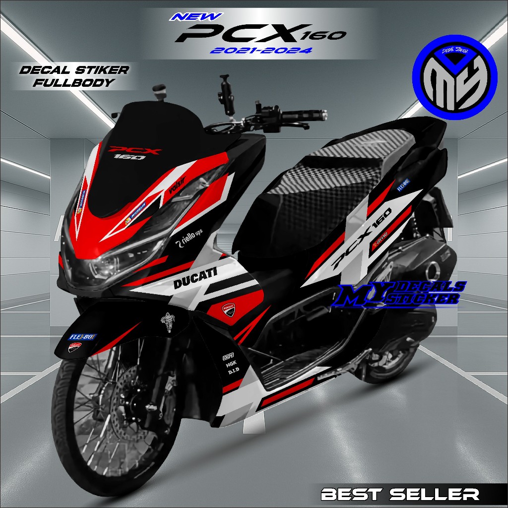 Decal Full Body Honda Pcx 160 2021 2022 2023 2024 CBS Sticker Fullbody Pcx 160 ABS Motif Racing Givi