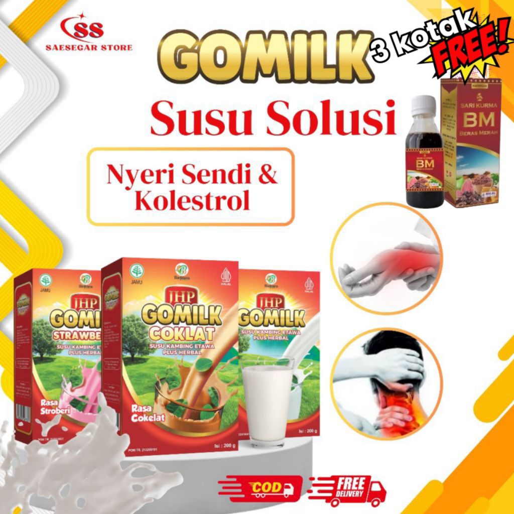 

Gomilk Susu Kambing Etawa Herbal Atasi Nyeri Sendi kuatkna Tulang Promo 3 kotak free Sari Kurma