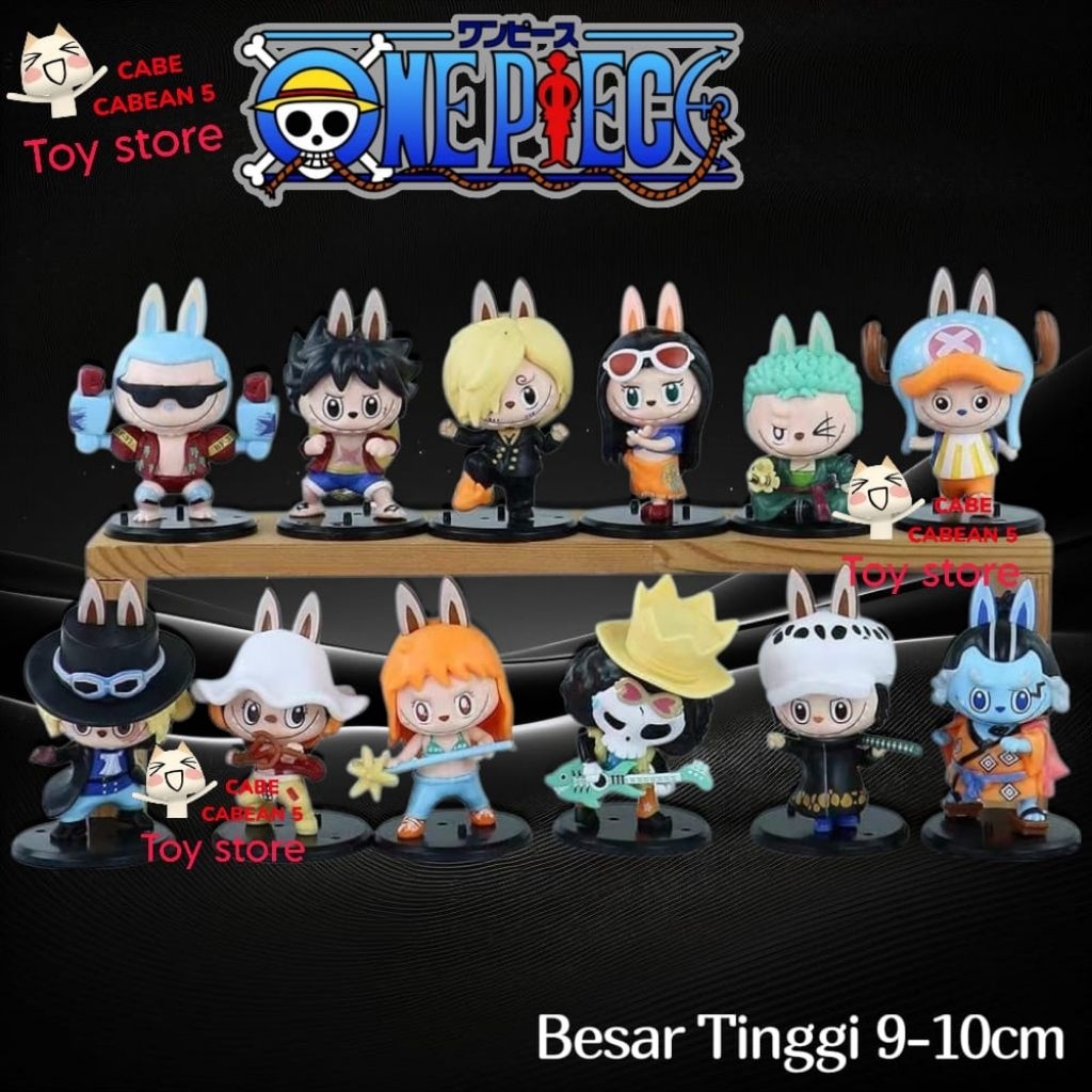 Action Figur One Piece Labubu Series 10cm Franky / Nico Robin / Brook / Chopper / Jinbe / Usopp / Sa