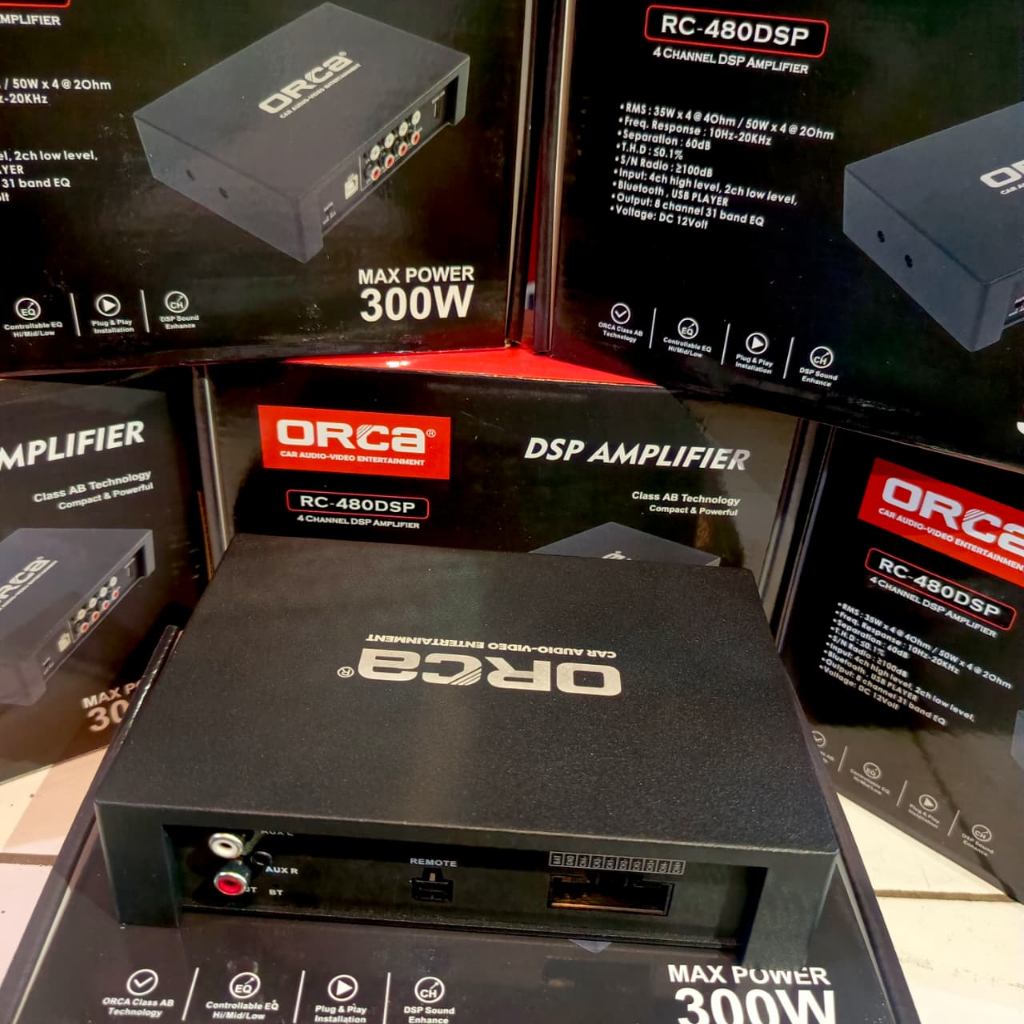 Dsp PROSESOR amplifier orca RC -480DSP 4x35watt power 6 channel prosesor DSP