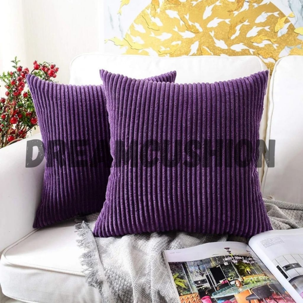 Sarung Bantal Sofa Bahan Corduroy Bludru Ukuran 30 x 30 30 x 50 40 x 40 45 x 45 50 x 50 60 x 60 Baha