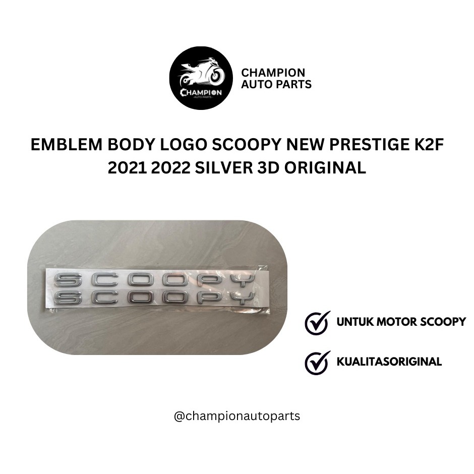 Emblem Body Logo Scoopy New Prestige K2F 2021 2022 Silver 3D Original