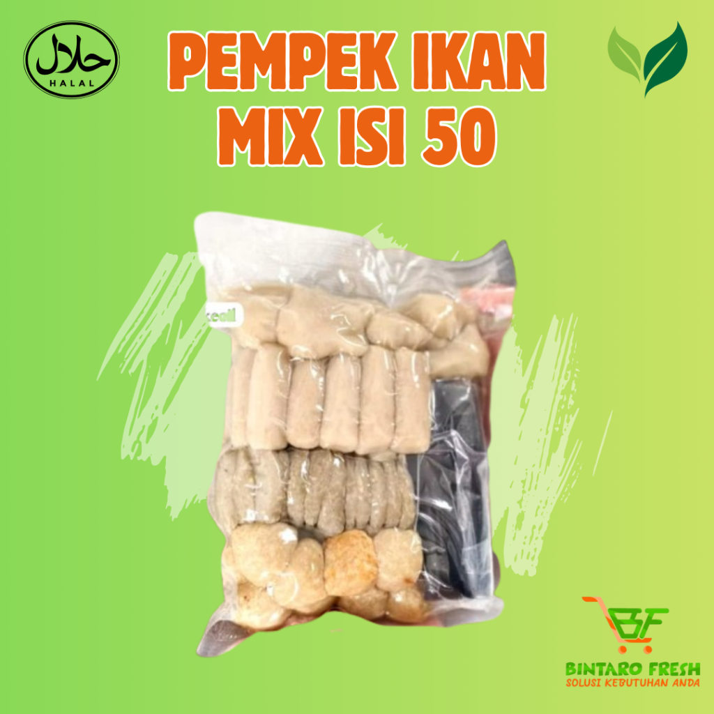 

Pempek Mix Isi 50 Rasa Premium Kemasan Vacuum Frozen / Pempek ikan mix palembang