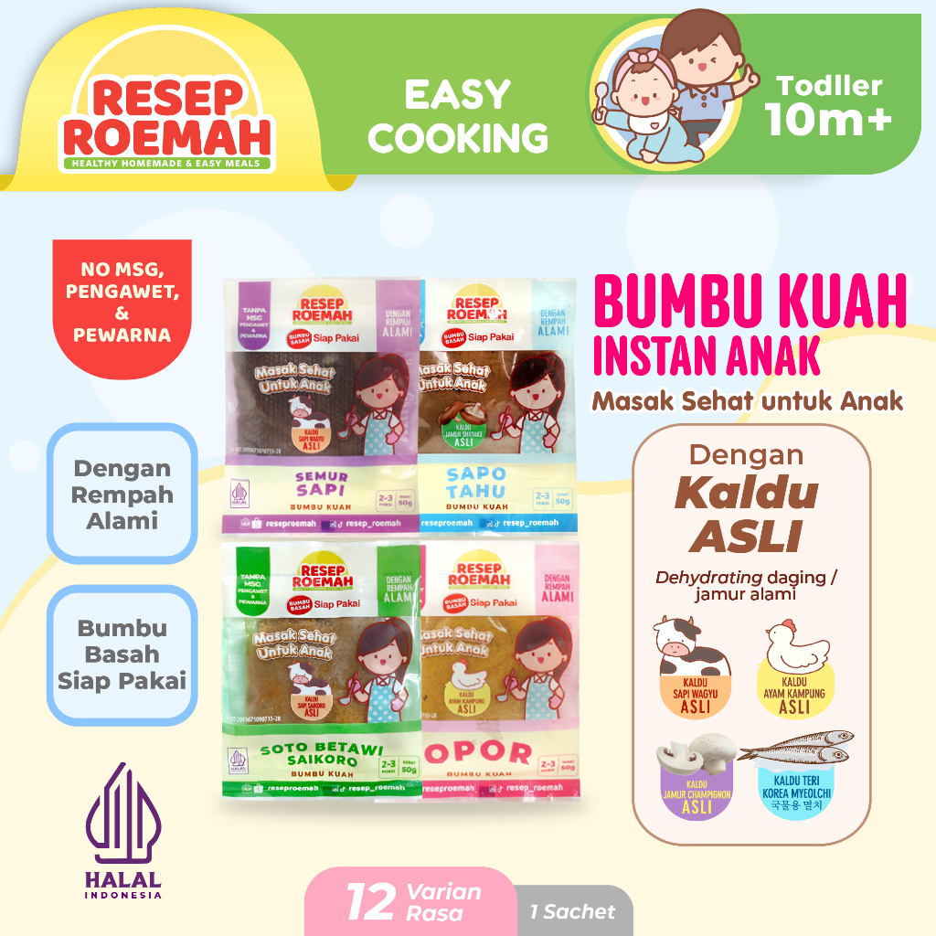 

Resep Roemah Bumbu Kuah / Bumbu Instan Anak / Kids Instant Seasoning Homemade / Bumbu Masak / No MSG
