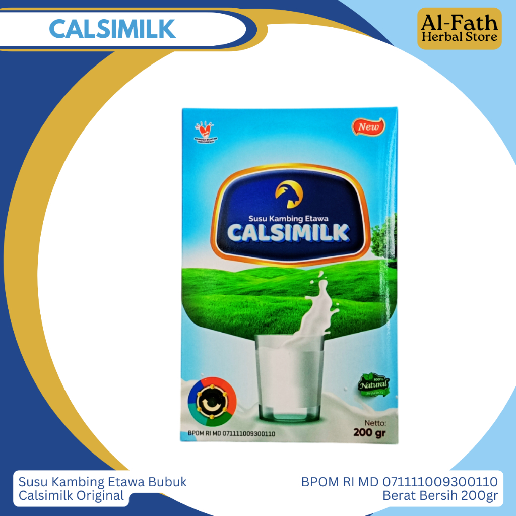 

Susu Kambing Etawa Calsimilk Kemasan 200gr Halal BPOM Rasa Original Tidak Bau Perengus