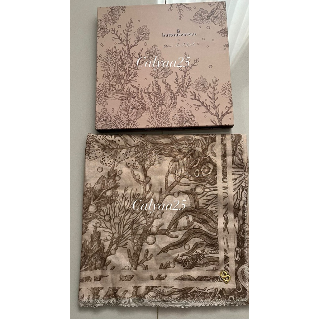 PRELOVED BUTTONSCARVES - EL MAR MINORCA SAND voal square