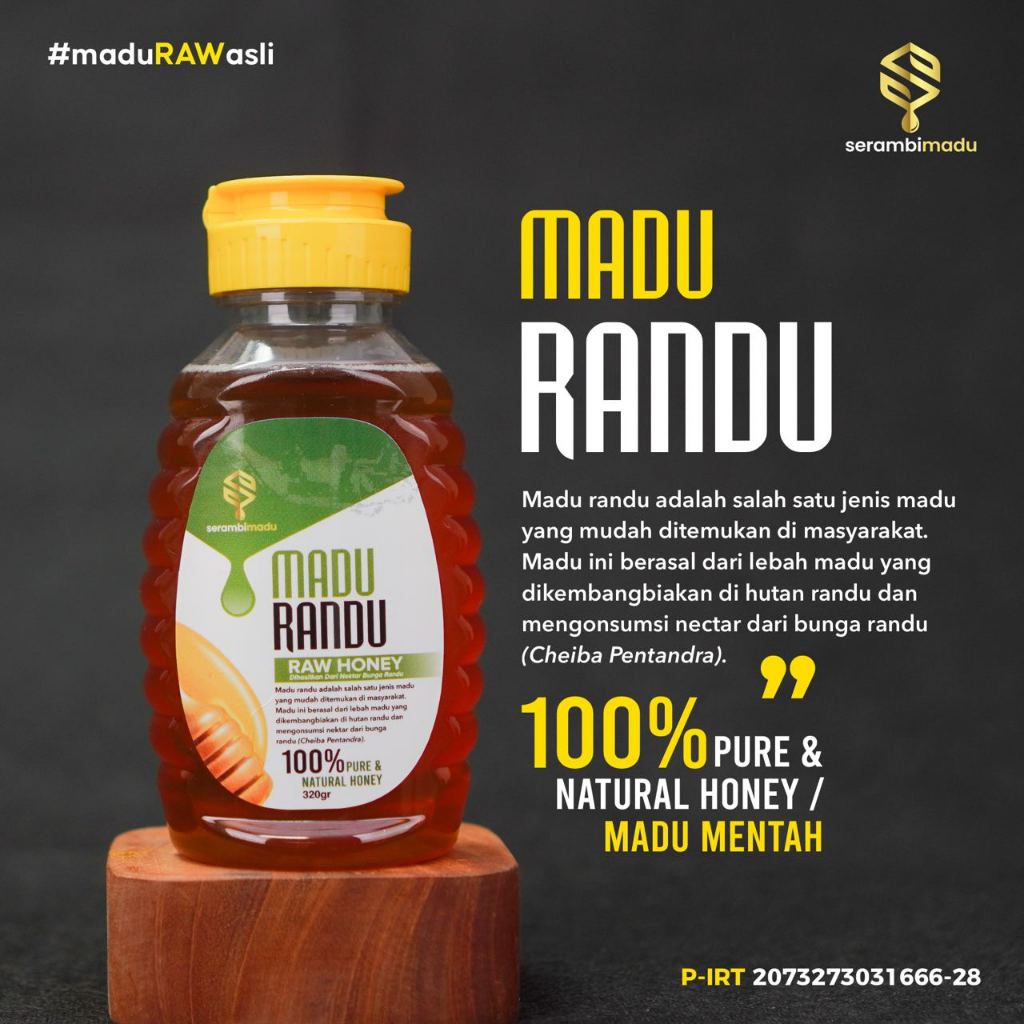 

Serambi Madu - Madu Randu Raw Honey Asli Tanpa Bahan Campuran - 320gr