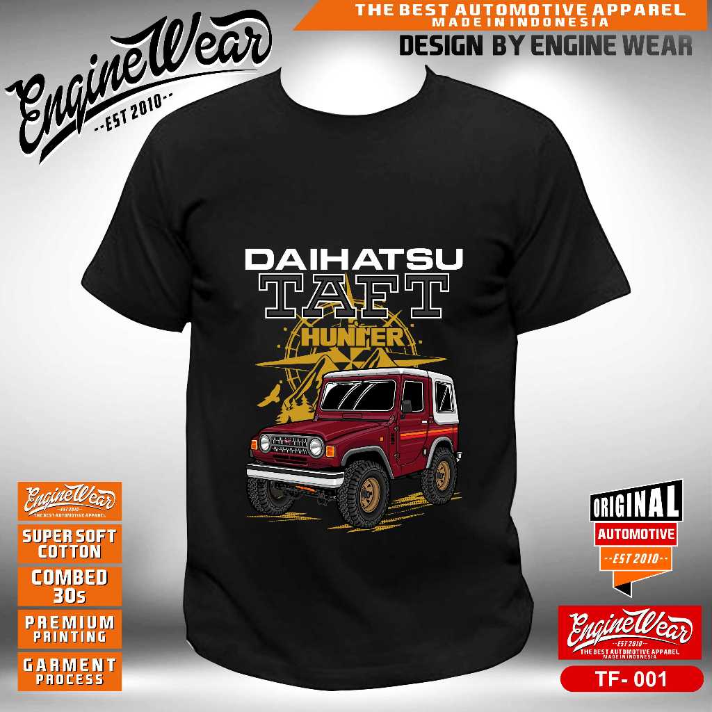 kaos taft hunter tshirt daihatsu taft kebo GT baju offroad jeep rocky otomotif 4x4 4WD taft htr - En