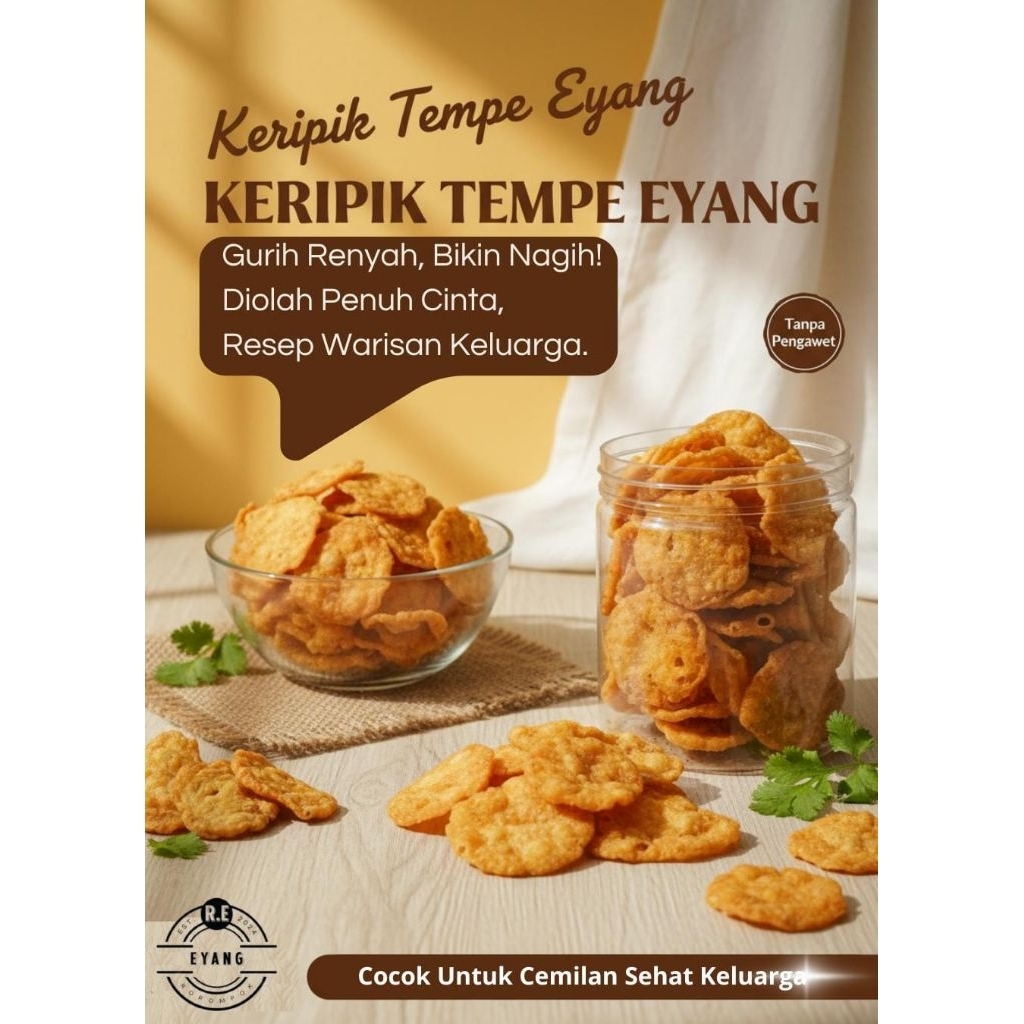 

KERIPIK TEMPE EYANG 750gram/KERIPIK TEMPE/KERIPIK TEMPE KERING RENYAH