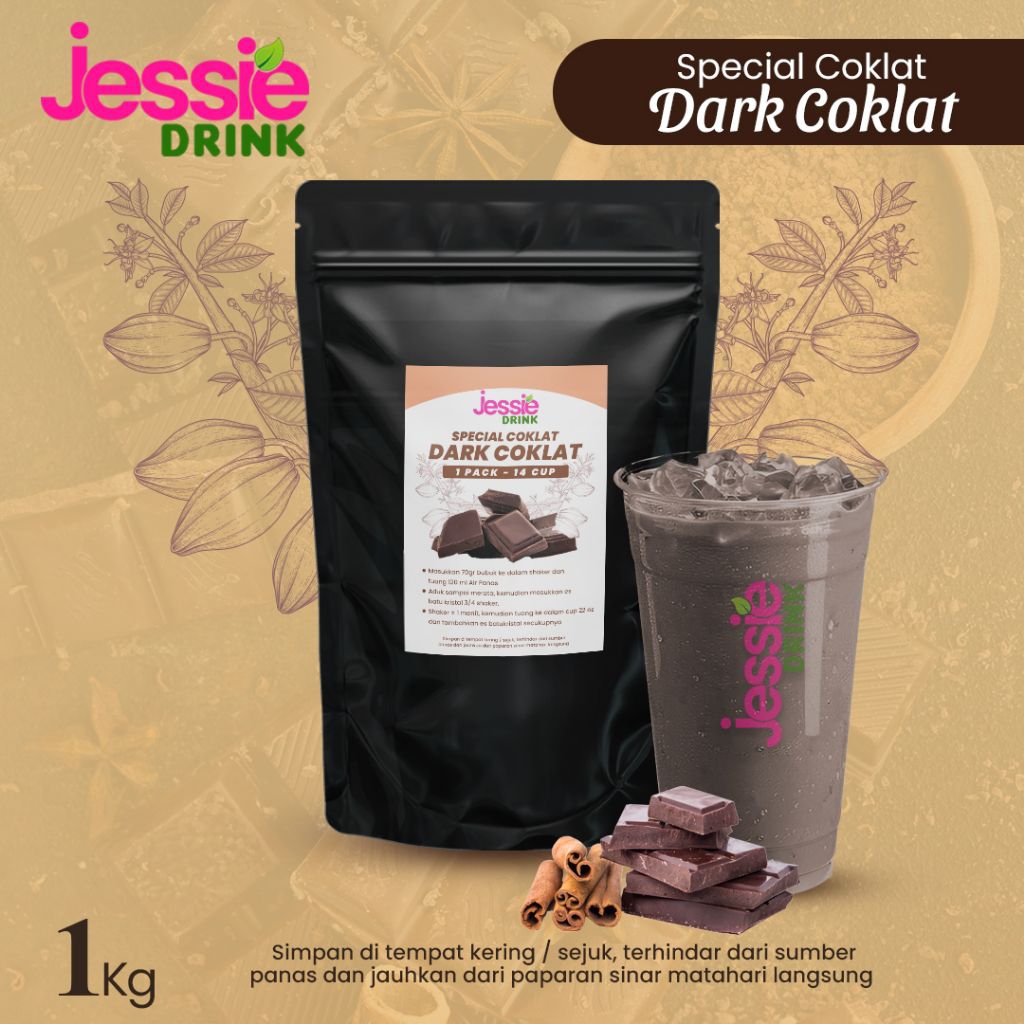 Dark Coklat Bubuk Minuman Premium 1kg Halal