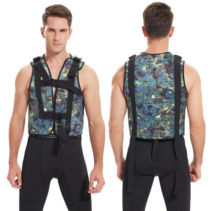 3mm free diving weight vest fishing and hunting vest with lead block diving jacket fishing harness d