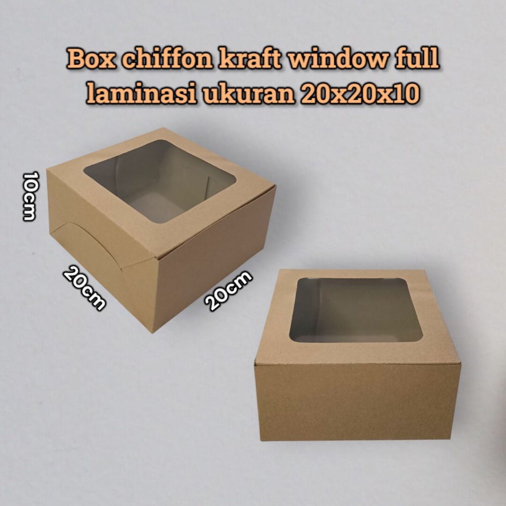 

Box Kraft Chiffon Window Ukuran 20x20x10cm