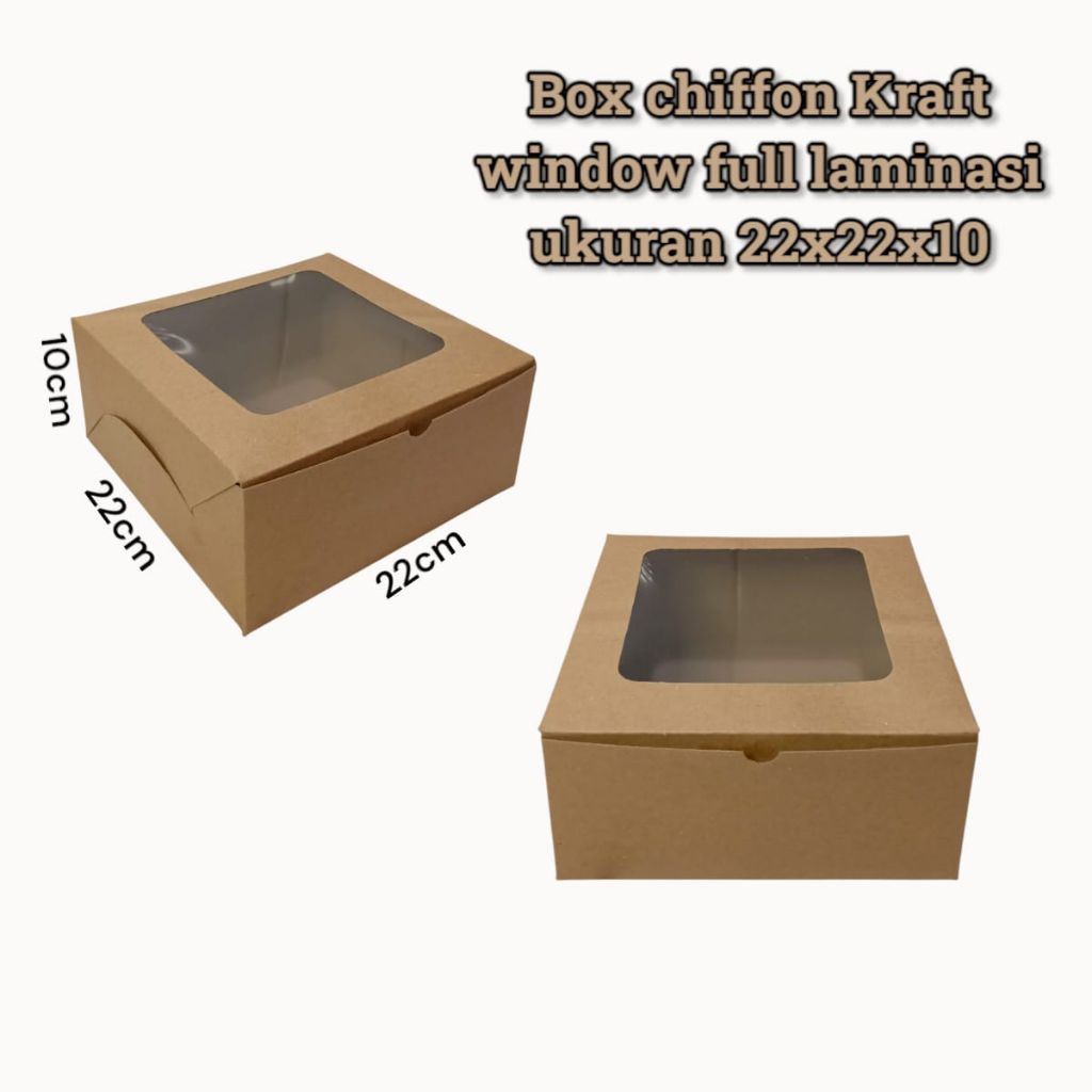 

Box Kraft Chiffon Window Ukuran 22x22x10cm